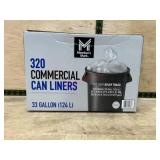 Commercial 33-Gallon Trash Can Liners, 320 Bags