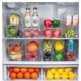 18 Clear Refrigerator and Freezer Bins