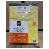 15 Pack Yellow Writing Pads, 50 Sheets Each