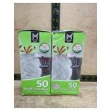 Two Boxes of 50 Small Trash Bags, 4-Gallon