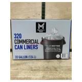 320 Commercial Can Liners, 33 Gallon Capacity