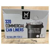 320 Commercial Trash Can Liners, 33 Gallon