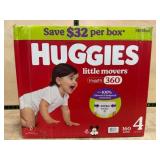 Huggies Little Movers Diapers, Size 4, 160 Ct