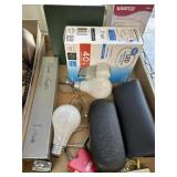 Flat with light bulbs, Snow baby figure and misc.