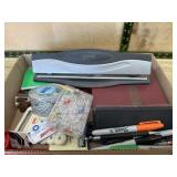 Flat of misc. office supplies  (markers. paper