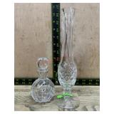 Waterford crystal 9 inch bud vase and Perfume