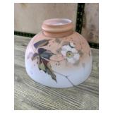 Tan and white hurricane lamp shade