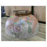 Blue and pink floral hurricane lamp shade