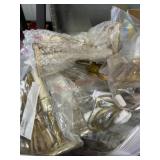 Box lot of brass window candle lights