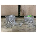 6- Crystal bobeche candle wax catchers with