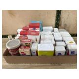 Flat of old spice cans and boxes