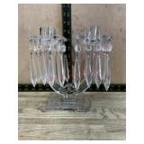 Crystal double side candle stick with prisms