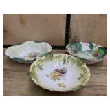 3- Un marked painted antique bowls