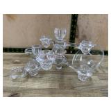 2- Cambridge glass 3 arm stacking candleabra arms