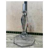 Large clear glass candle stick