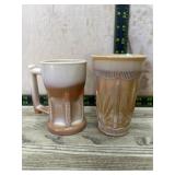 2- Antique chocolate glass tumblers