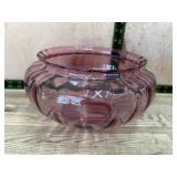 Cranberry glass bowl