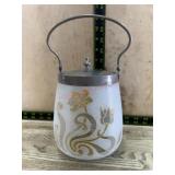 Antique biscuit jar with lid