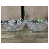 2 Cut glass bowls