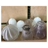 Flat of 10 various light shades and covers