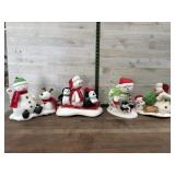 Box lot of Christmas snowman figures
