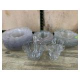 Approx. 30 piece flower etched clear glass