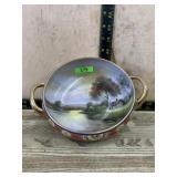Hand painted Nippon double ear bowl