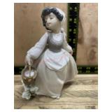 Lladro Girl holding Baskets figure