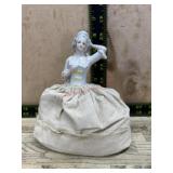 Ceramic dresser doll top in soft bag base
