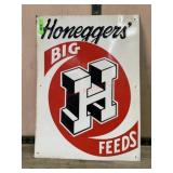 Metal Honeggers feed sign