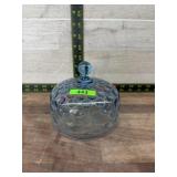 Blue glass dome butter dish lid