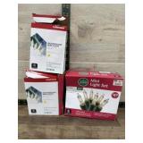 Three boxes of mini light sets