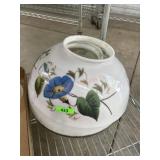 2 White floral glass lamp shades