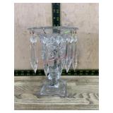 Heisey crystal candlestick vase with prisms