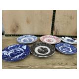 6 Variouys blue decorator plates