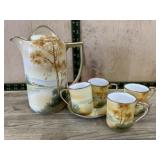 Nippon tea pot and 4 cups and 1 saucer
