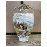 Hand painted Nippon double ear vase