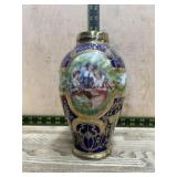 Haand gold colornd painted Nippon vase dark blue