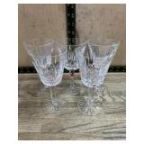 5- Waterford crystal Stemmed wine glasses