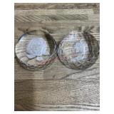 2- Waterford crystal flower paper weights