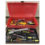 Small red toolbox with tool