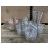 Manhattan pattern vintage depression glass bowls