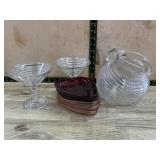 Manhattan pattern depression glass pitcher,