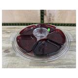 Anchor Hocking  Manhattan relish dish with ruby