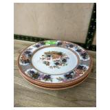 3- Metz ironstone floral plates
