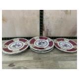 6- German cherub cabinet plates