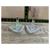 2- Waterford crystal Heart shaped ring bowls