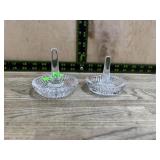 2- Waterford crystal round ring dishes