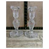 Pair of Waterford crystal 8 inch candle sticks
