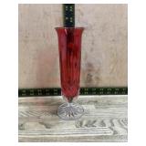 8 inch Waterford crystal red bud vase